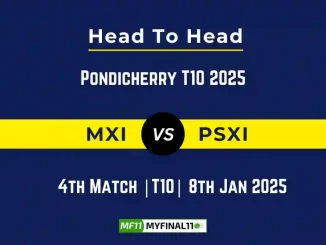 MXI vs PSXI Player Battle, Head to Head Team Stats, Team Record – Pondicherry T10 2025