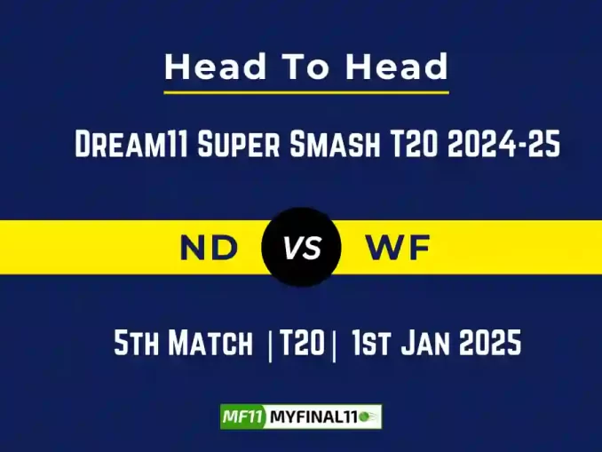 ND vs WF Player Battle, Head to Head Team Stats, Team Record – Dream11 Super Smash T20 2024-25