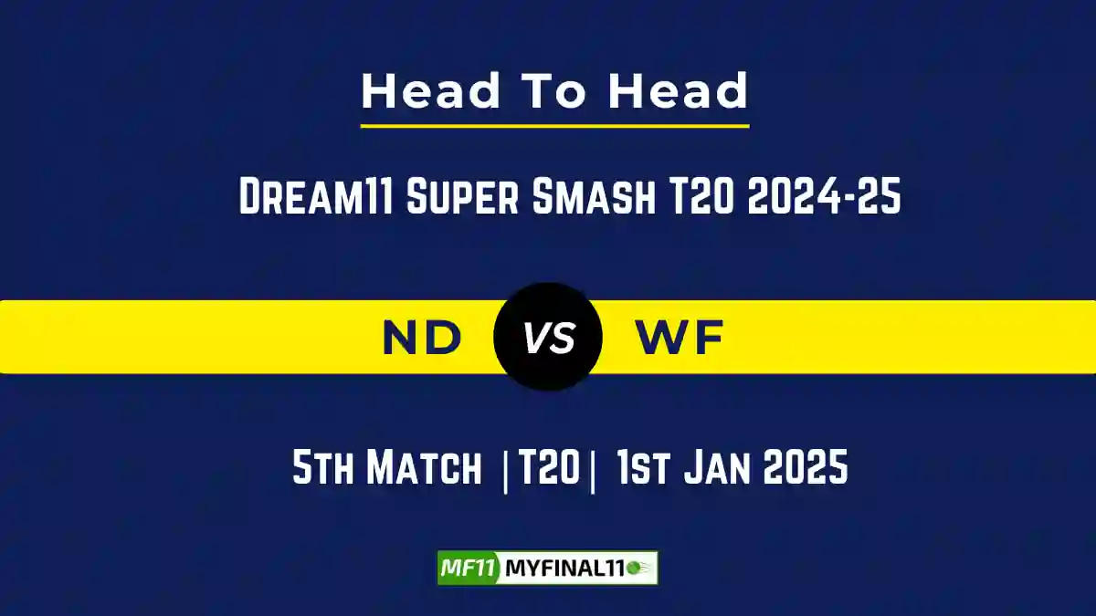 ND vs WF Player Battle, Head to Head Team Stats, Team Record – Dream11 Super Smash T20 2024-25