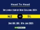 NZ vs SL Player Battle, Head to Head Team Stats, Team Record