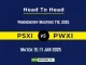 PSXI vs PWXI Player Battle, Head to Head Team Stats, Team Record 2025