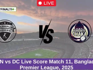 RAN vs DC Live Score Match 11, Bangladesh Premier League, 2025