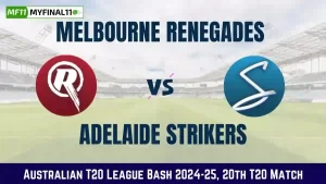 REN vs STR Dream11 Prediction Today Match 20 Pitch Report, Playing11 and Stats Australian T20 League Bash 2024-25