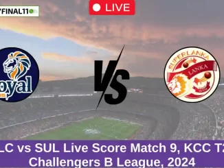 RLC vs SUL Live Score Match 9, KCC T20 Challengers B League, 2024