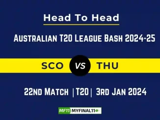 SCO vs THU Player Battle, Head to Head Team Stats, Team Record – Australian T20 League Bash 2024-25