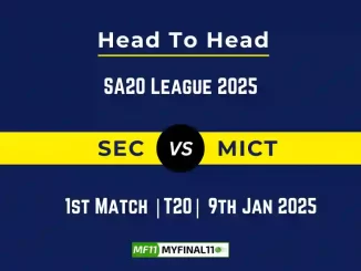 SEC vs MICT Player Battle, Head to Head Team Stats, Team Record – SA20 League 2025