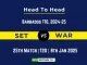 SET vs WAR Player Battle, Head to Head Team Stats, Team Record – Barbados T10, 2024