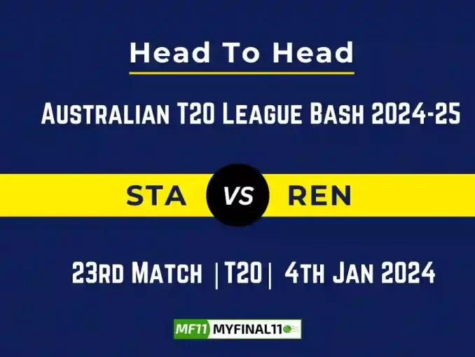 STA vs REN Player Battle, Head to Head Team Stats, Team Record – Australian T20 League Bash 2024-25