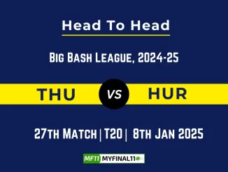 THU vs HUR Player Battle, Head to Head Team Stats, Team Record