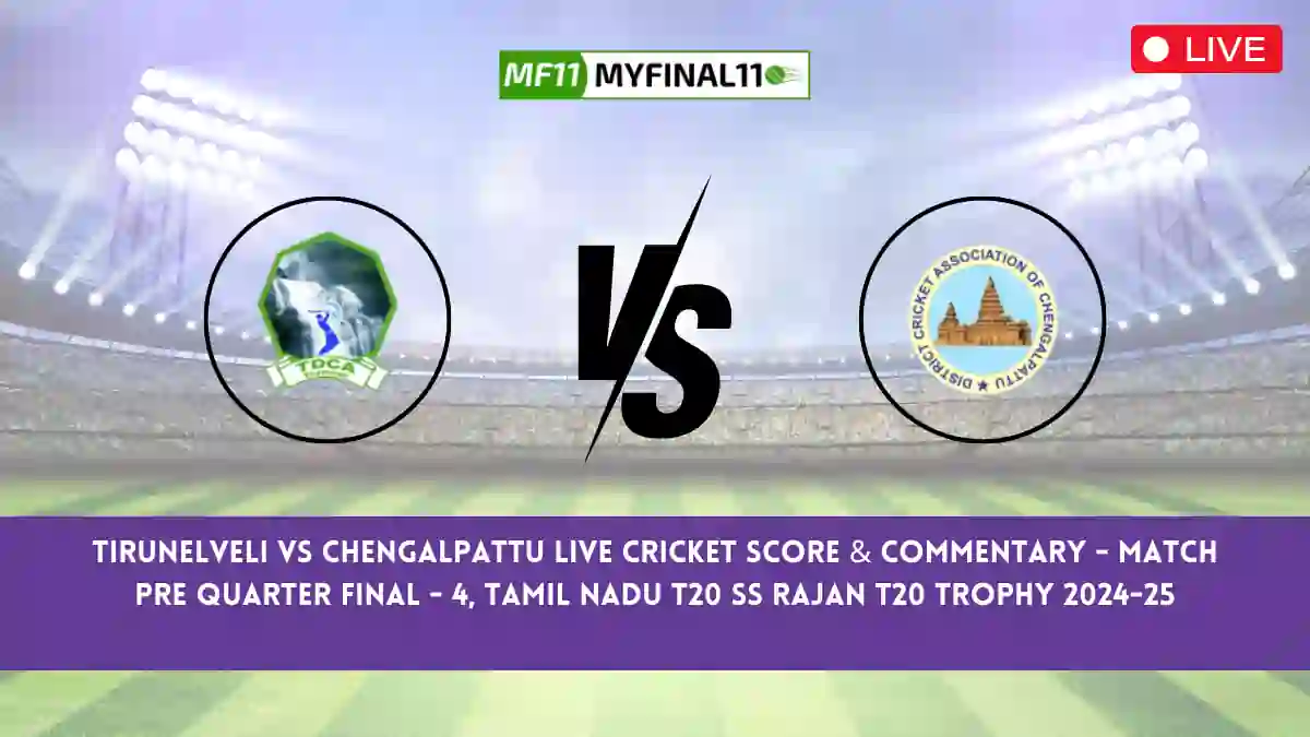 TNL vs CHP Live Score Scorecard, Ball by Ball Commentary - Pre Quarter Final - 4, S.S.Rajan T20 Trophy 2024