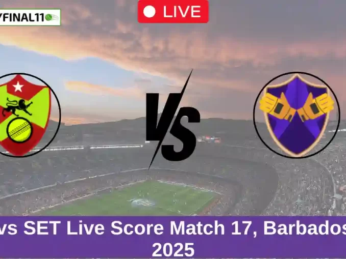 VOY vs SET Live Score Match 17, Barbados T10, 2025