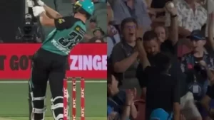 Viral Moment in BBL: Liam Haskett's Father Catches a Six at Adelaide Oval