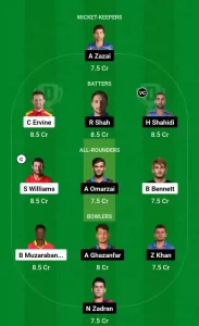 ZIM vs AFG Dream11 Prediction