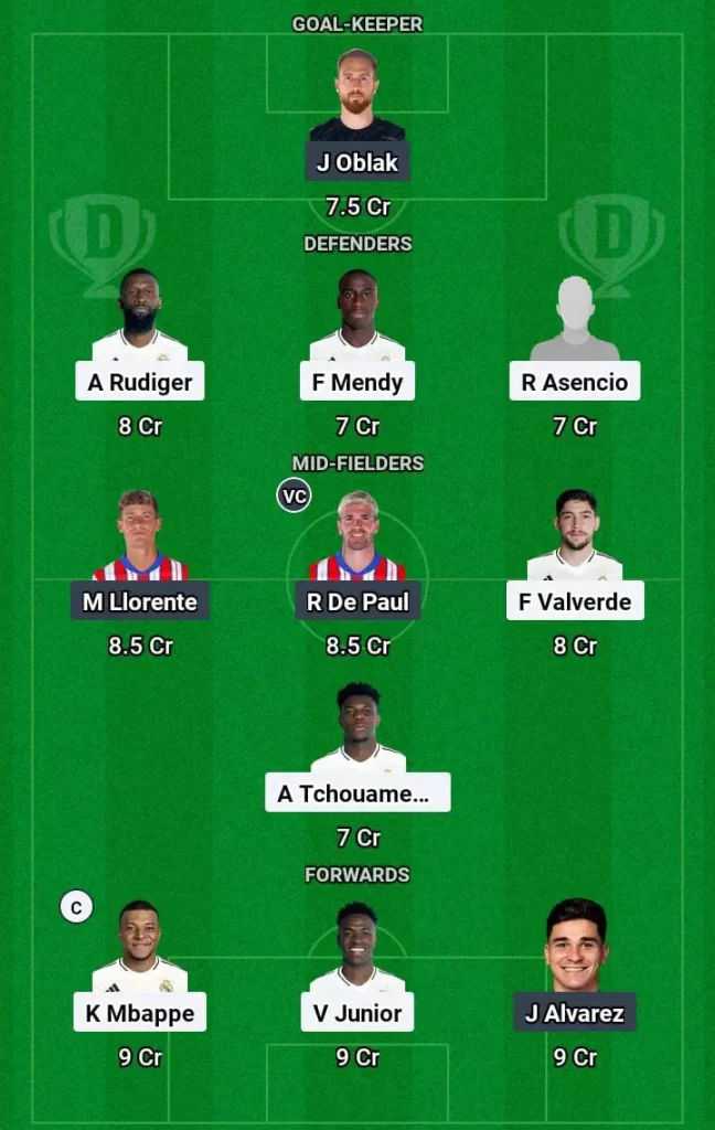 RM vs ATL Dream11 Prediction Today Football Match