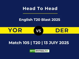 YOR vs DER Player Battle & Head to Head Team English T20 Blast 2025