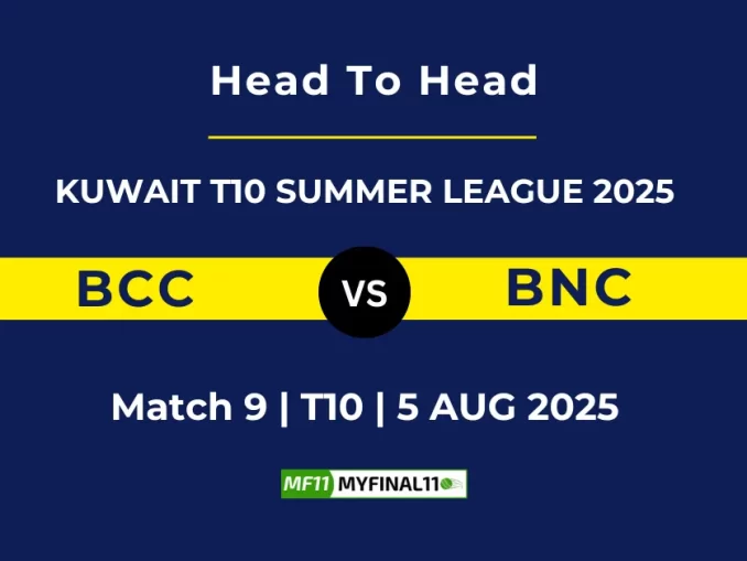 BCC VS BNC Player Battle, Head to Head KUWAIT T10 SUMMER LEAGUE 2025