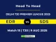 EDR VS SDS Player Battle, Head to Head DELHI T20 PREMIER LEAGUE 2025