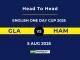 GLA VS HAM Player Battle, Head to Head ENGLISH ONE DAY CUP 2025