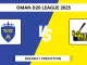 ROS vs MAT Dream11 Prediction Today: Pitch Report, Player Stats, & Fantasy Tips Oman D20 League 2025 - Match 1