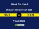 SUS VS KEN Player Battle, Head to Head ENGLISH ONE DAY CUP 2025