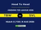 TBW VS SVL Player Battle, Head to Head ANDHRA T20 LEAGUE 2025